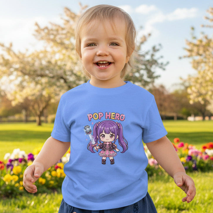 Toddler's pop hero blue tee