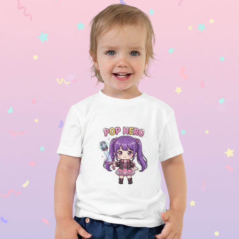 Toddler's pop hero white tee
